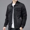 Giacche da uomo Uomo Giacca di jeans nera Streetwear Primavera Autunno Vintage Casual Maniche lunghe Top Moda Colletto rovesciato Cappotto allentato Jaqueta Jeans 231009