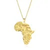 Color plateado, Color dorado, mapa de África con colgante con bandera, collares de cadena, mapas africanos, joyería para mujeres y hombres, Chains286l