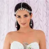 Luxueux casque strass cristal chaîne de cheveux femmes 2020 décoration de cheveux simulé perle bandeau mariée mariage bijoux 12593