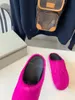 Fashion Fur Slippers Women Round Toe Horse Hair Slides Female Mohair Black Rose Red Green Mules Shoes Flat Half Slipper Woman Casual plush shoes size 35-46
