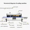 Máquina contínua de selagem de saco plástico, seladora de impulso de filme automático, data de impressão semiautomática