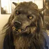 Party Masks Werewolf Costume Party Mask Halloween Animal Headwear Costume Wolf Face Masks Cosplay Mask 231009