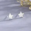Boucles d'oreilles mignon minimaliste couleur argent Mini petit amour coeur lune étoile pour les femmes minuscules bijoux géométriques clous d'oreille cadeau de fête