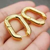 Huggie des Boucles d'Oreilles Woman Earings Gold Hoop Oval Metal Earrings Ladies Simple Personality Luxury Syckel Kvinnor Desi2918