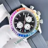 Ruoli Designer Orologi Orologio da uomo Uomo Moissanite Orologi da polso Business Rainbow Taglia 41mm Cinturino in gomma in acciaio inossidabile Zaffiro cy