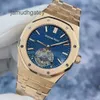 Кварцевые механические наручные часы AP Наручные часы Royal AP Oak Series 26522OR Tourbillon 41 мм Синий сияющий циферблат Механические мужские часы с ручным управлением и гарантией 19 лет