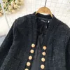 Herfst en winter Europese en Amerikaanse mode tweed bont met kwastjes, slim fit vest met metalen knopen, korte jas, casual damesjack
