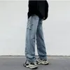 Jeans da uomo Stelle della moda Asciugamano Ricamo Pantaloni larghi da uomo Y2K Vestiti Pantaloni di cotone hip-hop dritti Pantalon Homme Jeans da uomo 231010