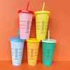 Diosa sirena 24 oz/710 ml tazas de plástico vaso reutilizable claro beber fondo plano forma de pilar tapa tazas con pajita taza