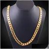 Chaînes 4-10mm Or Cubain Lien Chaîne Collier Pour Femmes Hommes 20 pouces Hip Hop Rappeur Ras Du Cou Bijoux De Mode Cadeau Bijoux Colliers Pend Dhdrx