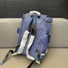 Bolsas de marca de luxo para casais mochila descoberta impressa azul carta mochila azul xadrez aquarela bolsa de viagem masculina mochilas escolares de luxo mulheres ao ar livre bolsas casuais totes