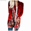 Women's Sweaters Women'S Christmas Long Sleeve Front Cardigan Printed Top Lightweight Jacketautumn And Winter New Fashion Simple Versatile 2023L231010