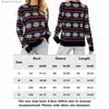 Kobiety swetry dla kobiet zagęszcza Boże Narodzenie Sweter Sweet Pasped -Druk Dzianin Jumper Świąteczna moda z długim rękawem Prosta Jacquard Sweater Shirtl231010