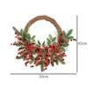 Christmas Decorations Christmas Rattan Wreath Pine Natural Branches Berries Pine Cones Christmas Wreath Supplies Home Door Decoration For Year's 231010