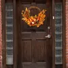 Juldekorationer Autumn Door Wreath Christmas Halloween Decoration 45 cm handgjorda pumpa bär tallkon Maple Artificial Wreath Home Decor 231010