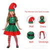 Rompers Boys Christmas Elf Costume Girls Xmas Santa Claus Green Dress for Kids Choils Family Family Outfits Cosplay Setts Sets 231010
