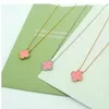 2023 New Natural Shell Clover Brand Designer Four Leaf Flower for Women's Fashion High Quality Stainless Steel Pendant Necklace Jewelry