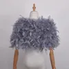 Châles en vraie fourrure d'autruche, manteaux élégants en plumes d'autruche blanches, boléros en fourrure de mariage, vestes pour robes de soirée 231010