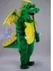 Traje promocional lindo de la mascota del dragón verde trajes hechos a mano vestido de fiesta trajes ropa promoción publicitaria carnaval