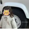 Abrigo Paño de lana Otoño Invierno Moda Coreana Ropa para niños Mezclas Botón Manga larga Bolsillo Simple 231009
