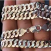 Mäns glänsande 7mm platt trottoarkant Miami Cuban Chain Solid 925 Silver Italy Made322V