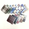 Classic Square Plaid Stripe Handkerchiefs Men Vintage Pocket Cotton Towel For Wedding Party 40*40cm