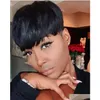 Human Hair Capless Wigs Brazilian Wavy Short Wig For Black Women Natural Color /Ombe Blonde Pixie Cut Lace Front With Bangs Drop Del Dhp5O