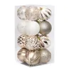 Decorazioni natalizie Ornamenti Palla di Natale 16 pezzi 8 cm Set di palline di Natale Ornamenti appesi Festa dipinta di champagne chiaro 231009