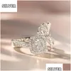 Band Rings S925 Sterling Sier Ring Moissanite 18K White Gold Group Inlaid Yellow Diamond Bowknot Beau Luxury Engagement Wedding9028808 DHBS5