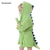 Handdoeken Gewaden Schattige babybadjassen voor meisjes Pyjama's Kinderen Dinosaurus Strandlaken met capuchon Jongens Badjas Pyjama's Baby-nachtkleding Kinderkleding 231006