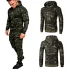 Herren-Trainingsanzüge, Sportbekleidung-Set, zweiteilig, lässig, Joggen, warm, atmungsaktiv, Fitness, Militär, taktische Kapuzenhose, 231010