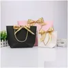 Sacs d'emballage En Gros Cadeau Boutique Sac Sacs En Papier Vêtements Emballage Pour Anniversaire De Mariage Baby Shower Présent Wrap 5 Couleurs Bureau Scho Dhnag