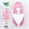 Gotou Hitori Cosplay Pruik Anime Bocchi de Rock Cosplay Hoofddeksels Lange Roze Rechte Hittebestendige Synthetische Pruikenscosplay