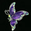 Silver Tone Purple Fjärilsbrosch med kristaller259b