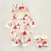 Donsjas geboren babymeisjeskleding Winterkleding Snowsuit Plus fluwelen dikke babyjongens jumpsuit 0-3 jaar romper overall peuterjas 231010