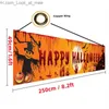 Altri articoli per feste per eventi Striscione Happy Halloween Striscione lungo 250 cm da appendere per Halloween con zucca terrore impronta di mano insanguinata per cortile interno esterno Q231010