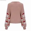 Kvinnors tröjor Julkvinnor Knit Pullover Sweater 2023 Autumn Winter New Cute Santa Claus Loose Fit Winter Long Sleeve Lady Topsl231010