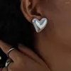 Dangle Earrings Summer Design Fashion Jewelry Stud 18K Gold Plated Stainless Steel Heart-Shaped White Resin For Women