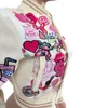 여성용 재킷 대표팀 여성 피트니스 편지 인쇄 된 버튼 업 버튼업자 재킷 가을 하이 스트리트 캐주얼 야구 코트 231010