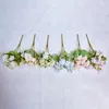 Dekorativa blommor 1st 5 gaffel 9 blommahuvud Pion Peony Fake Luxury Bouquet Wedding Decoration Home Table Blue Blue Blue