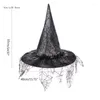 Bérets Halloween Witch Hat Unisexe Mesh Trims Wide pour adultes Kids Masquerade xxfd