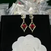 Studörhängen CCITY Pearl Diamond Drop Gold Earrings Designer för Woman Fashion Brand Not Fade Hoop Silver Wedding Earings 4245