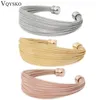 Il braccialetto non sbiadisce mai in acciaio inossidabile un sacco di bracciali a filo intrecciato braccialetti gioielli di moda femminile in oro rosa 231009