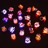 Andere evenementen Feestartikelen LED-licht Halloween-ring Gloeiende pompoen Spookschedelringen Halloween Kerstfeest Decoratie voor thuis Kerstman Sneeuwpop Kindercadeau Q231010