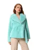 Femmes fausse fourrure EE1472 longueur 70 cm Blazer Eco manteaux léopard artificiel lapin vestes courtes femme hiver moelleux 231010