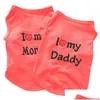 Hundekleidung wie Daddy und Mama Welpe T -Shirt Feste Farbe kleiner Baumwoll -Haustier -Kleidungsstoffe Outwear Outwear Ganze