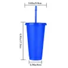 Стаканчики 700 мл Многоразовая флэш-порошок Бутылка для воды с соломенной крышкой Пластиковая персонализированная посуда для питья Чашка для питья кофе На открытом воздухе Портативная кружка 231010
