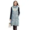 Chalecos de mujer 2023 Abrigo sin mangas de algodón de gran tamaño Mujeres Otoño Invierno Chaleco con capucha Puffer Parkas Long Warm Down Outwear