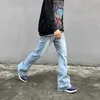 Men S Jeans 2023 Y2K Fashion zamek błyskawiczny Retro Umyjane workowate Plece Pole Mężczyzn Men Hip Hop szeroka noga prosta dżinsowe spodnie Ropa Hombre 231009