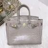 حقيبة تمساح حقيبة التمساح الفاخرة في Bojin Leather Leather Leather Carty Handbag Women 2023 New New Trendy Cowhide Hading and Former